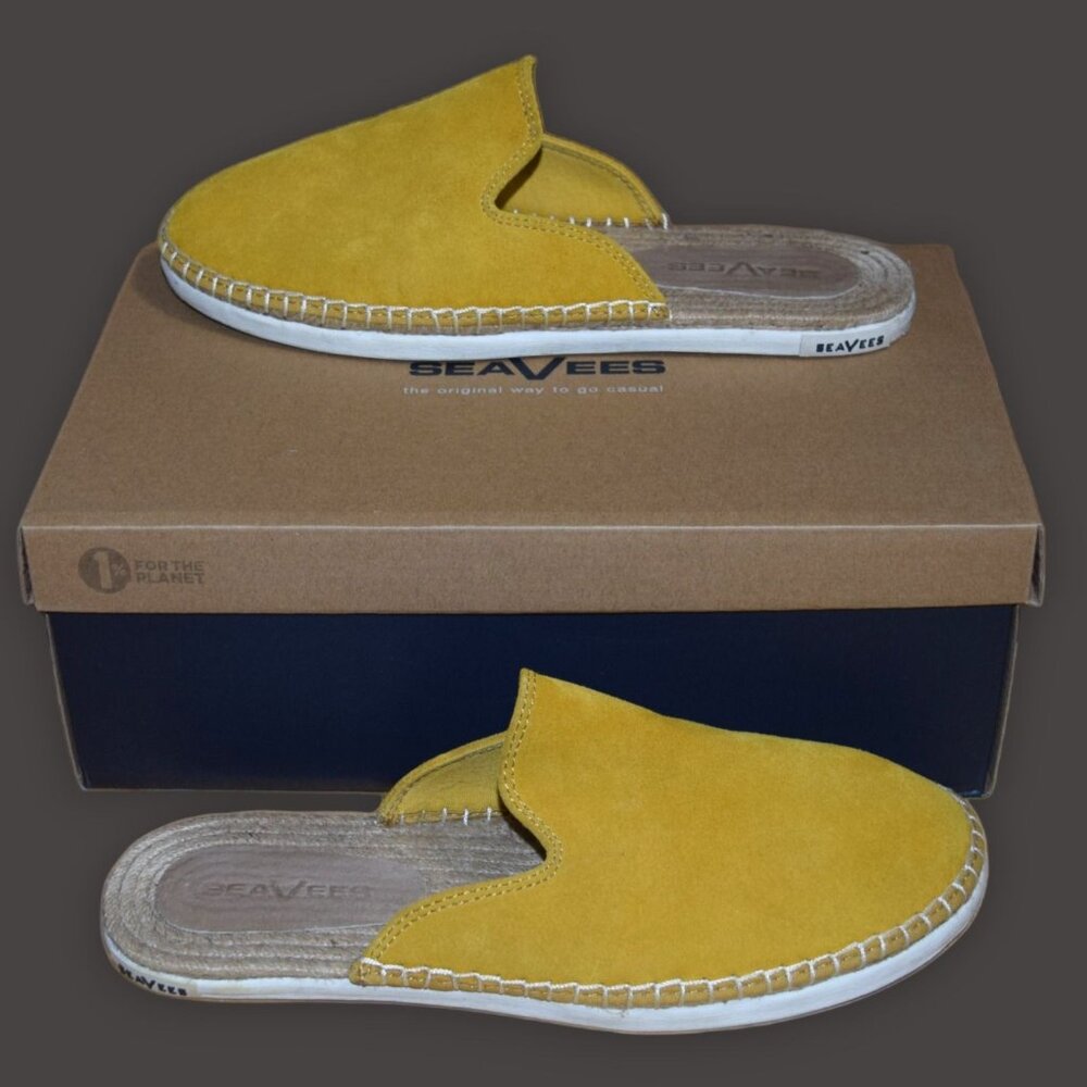 SEAVEES Women's Sz 9 Ocean Park Mule Sunflower Suede Slip On Shoes - Worn ONCE - Picture 1 of 13